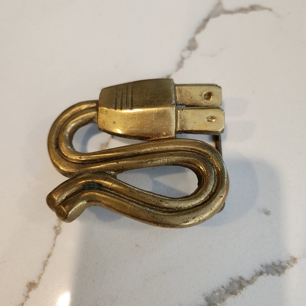 Vintage Brass IBEW Electrician Belt Buckle